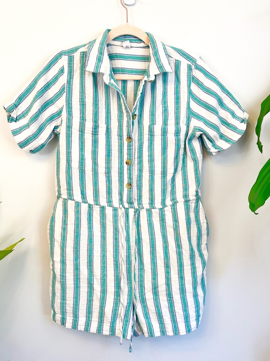 Old Navy Pants - Beachy 90’s inspired Button UP Romper, Crinkle Gauze 100% Cotton B3